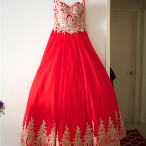 Debutant Red Ball Gown - Picture 5 of 6